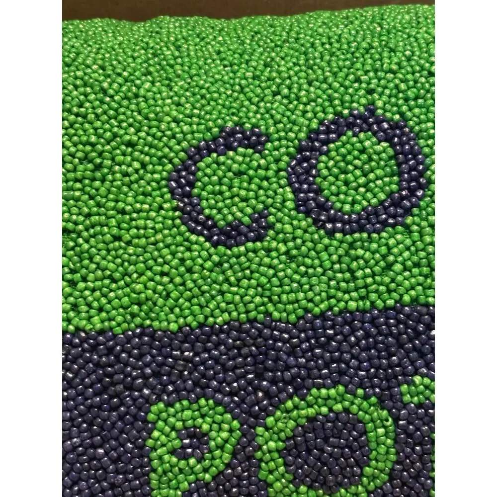 Kate Spade x Target “Couch Potato” Beaded Throw Pillow Green & Navy Accent Decor